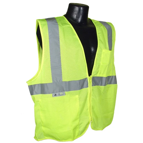 Radians SV2ZGMXL Green Class 2 Hi-Viz Safety Vest w/ Zipper, XL - Moutools