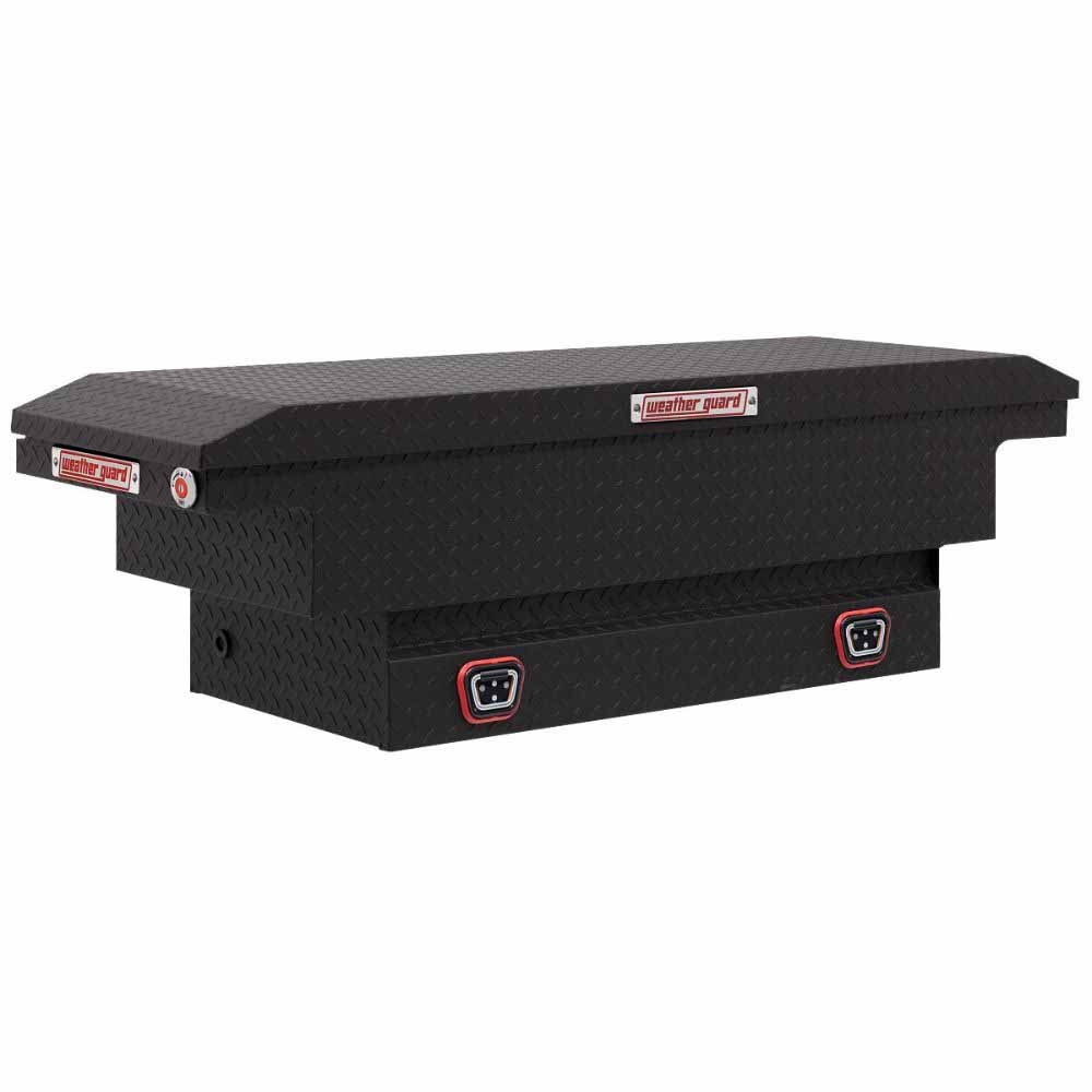 Weatherguard 131-52-04 Saddle Box, Aluminum, Compact Low Profile, Textured Matte Black,  8.0  cu ft - Moutools