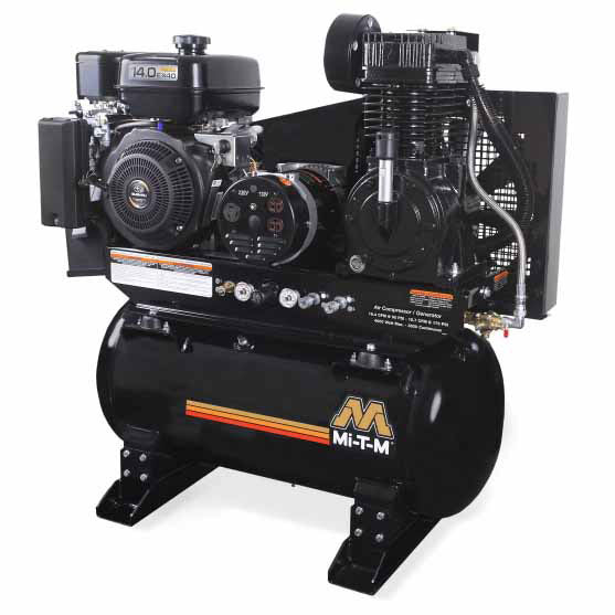 Mi-T-M AG2-SR14-30M 30-Gallon Two Stage Gasoline Air Compressor/Generator Combination - Moutools