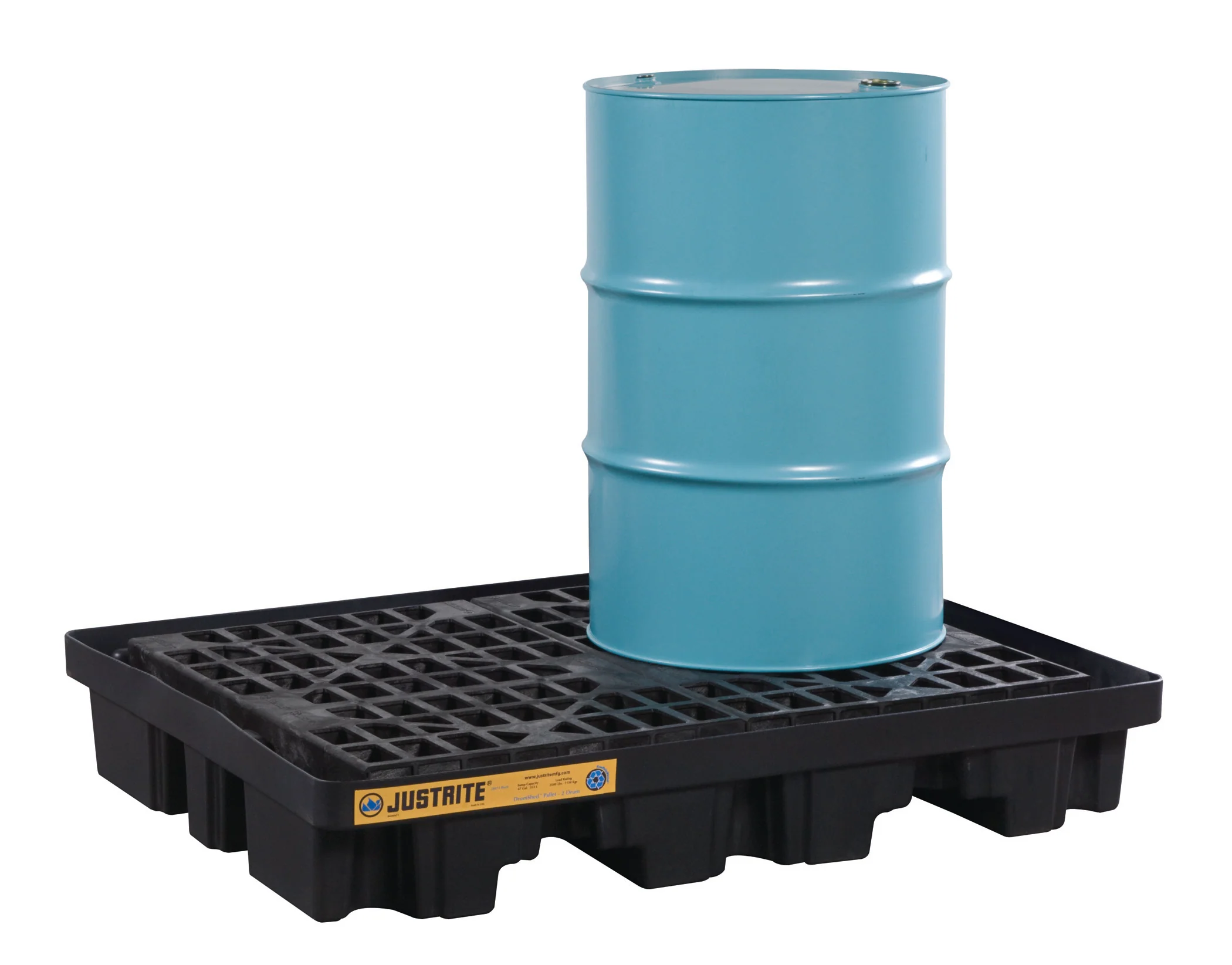 Justrite 28672 2-Drum Low Line Pallet - Black - Moutools