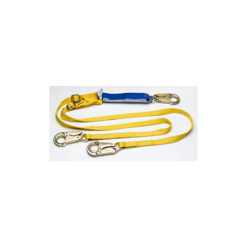 Werner C411102 6' DeCoil Twinleg Lanyard, DCELL Shock Pack, 1