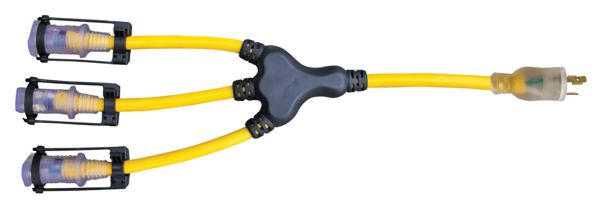 Voltec 04-00217 2' W Generator Adapter - L5-20P to (3x) 5-20R with E-Zee Lock - Moutools