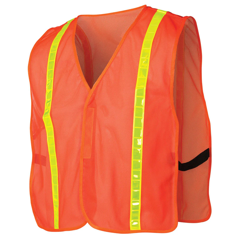 Pyramex RV120 Safety Vest - Hi-Vis Orange - One Size Fits Most - Moutools