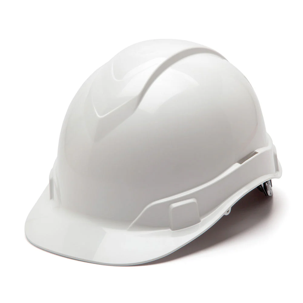 Pyramex HP46110 Ridgeline Hard Hat, White Cap Style 6 Pt Ratchet Suspension - Moutools
