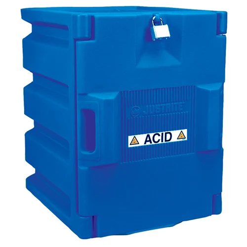 Justrite 24080 Countertop Polyethylene Storage Cabinet, Blue, 19.75