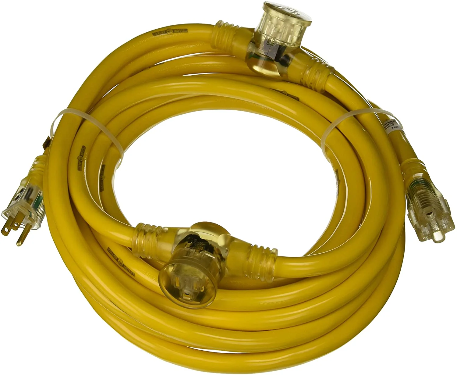 Yellow Jacket 2830 Woods STW Adapter Cord with 3-Outlet Lighted Power Block, 3 12 Awg Bare Cond - Moutools