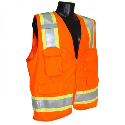 Radians SV6O3X Two Tone Surveyor Class 2 Safety Vest, 3X-Large, Orange - Moutools