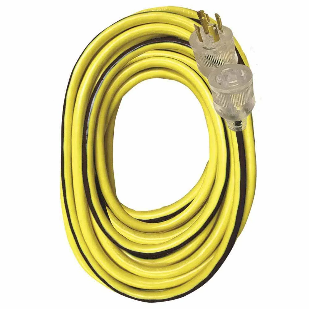 Voltec 05-00515 50' 10/4 SJTW L14-30 Generator Extension Cord with Lighted Connector - Moutools