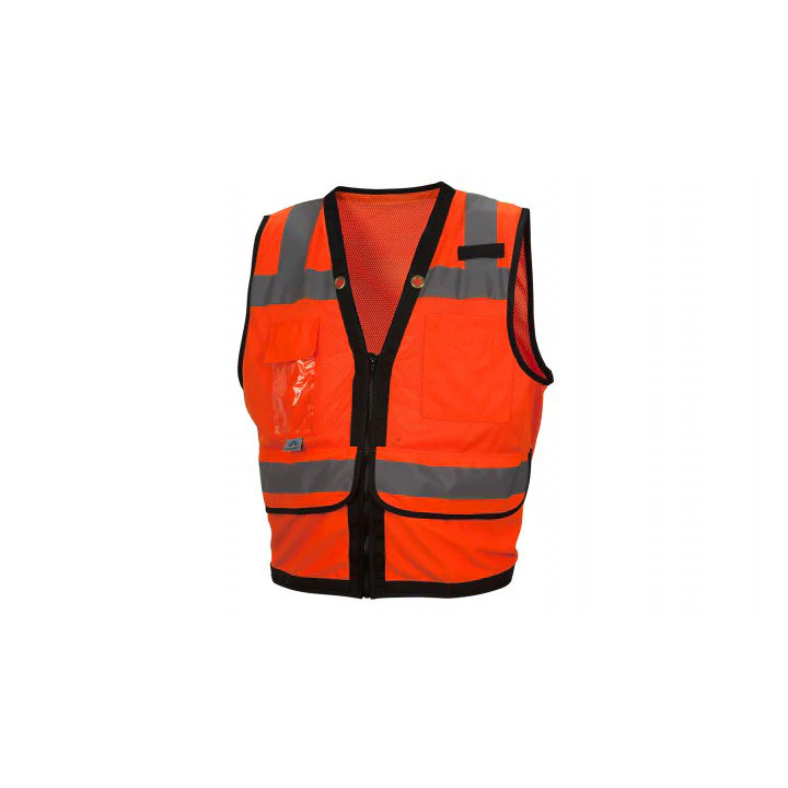 Pyramex RVZ2820XL Safety Vest - Hi-Vis Orange with Black Trim - Size XL - Moutools