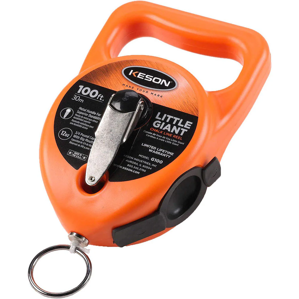 Keson G100 100' Little Giant Chalk Line Reel, 12-Ounce Chalk Capacity - Moutools