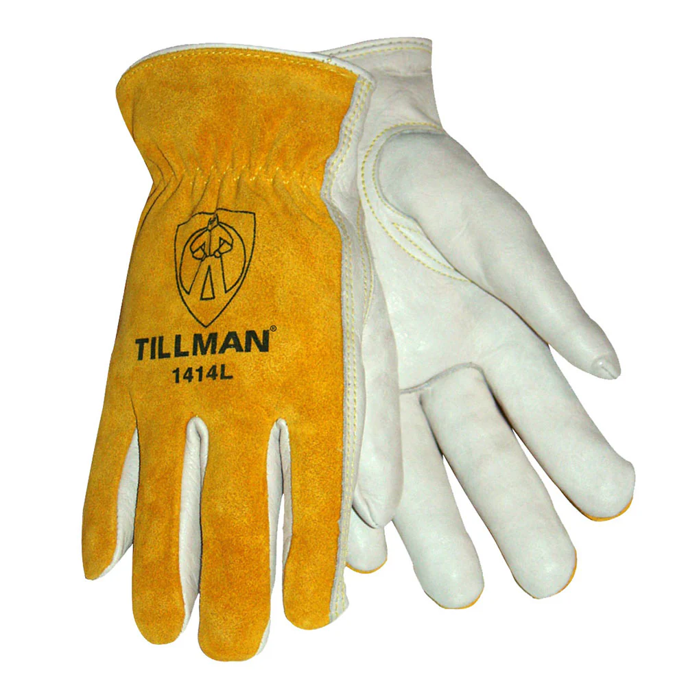 Tillman 1414L Grain Cowhide Leather Drivers Gloves, Split Leather Back, L - Moutools