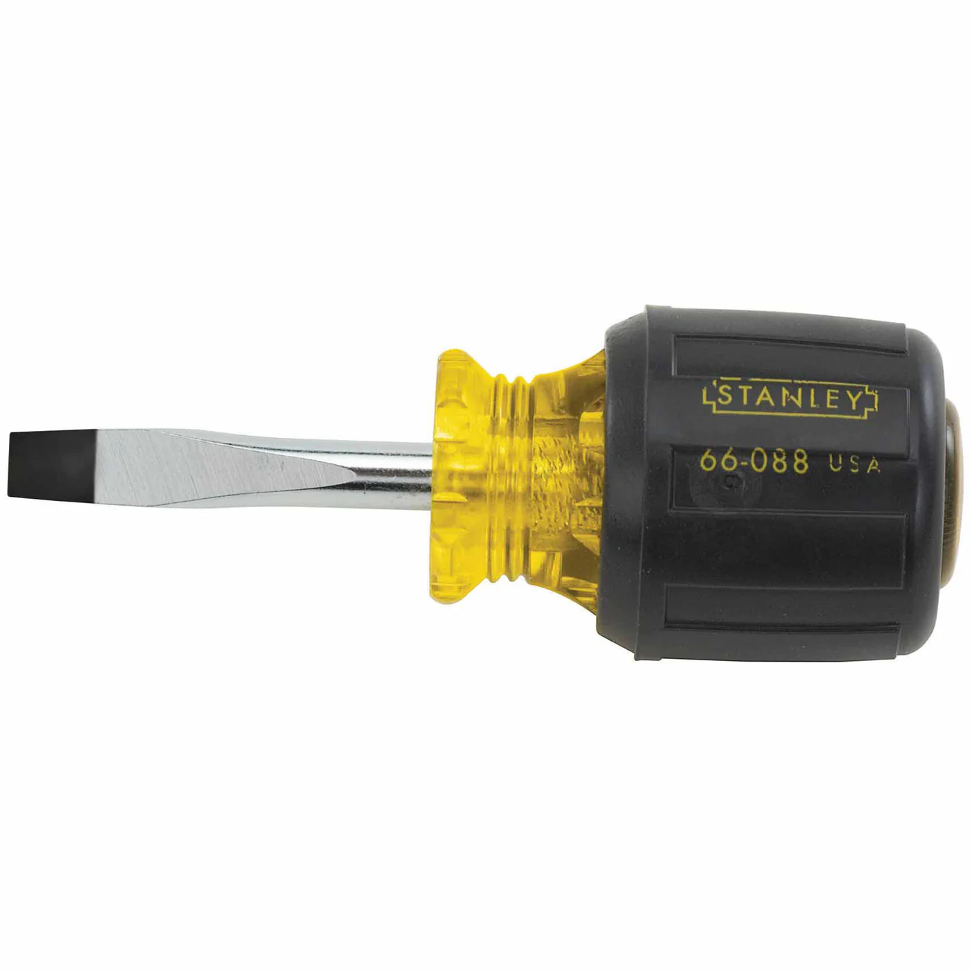 Stanley 66-088 Vinyl Grip Standard Slotted Tip Stubby Screwdriver 1/4