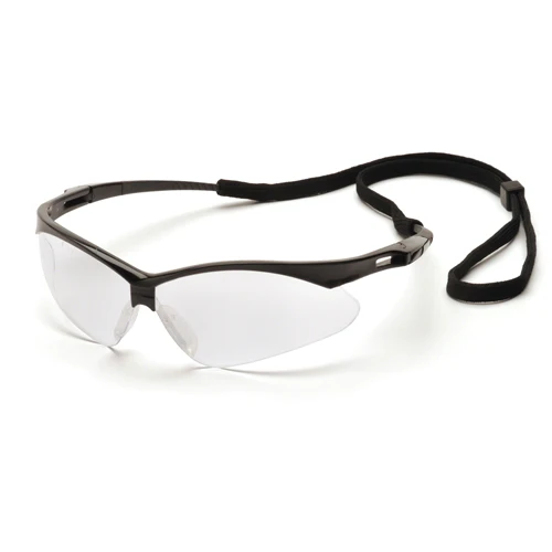 Pyramex SB6310SP PMXTREME Eyewear Clear Lens Safety Glasses with Black Frame & Cord - Moutools