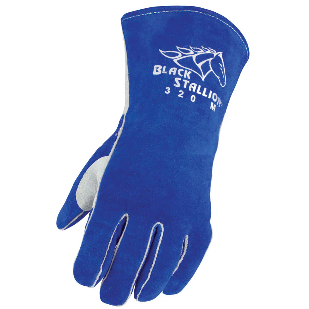 Black Stallion 320-3XL Side Split Cowhide Stick Glove with CushionCore Liner, 3XL - Moutools
