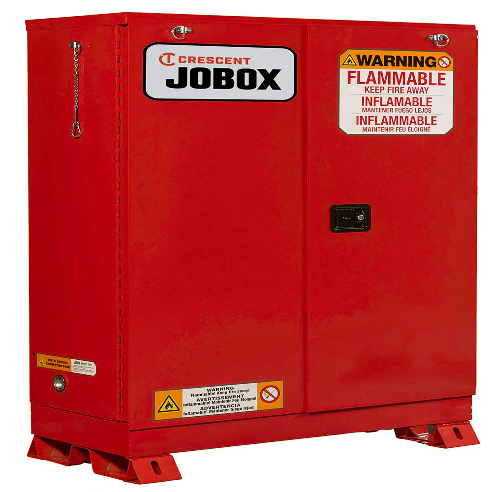 Crescent Jobox 1-757610 45 Gallon Combustible Self Closing Safety Cabinet - Red - Moutools
