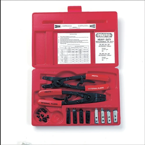 Proto J361 18-Piece Replaceable Tip Retaining Ring Pliers Set - Moutools