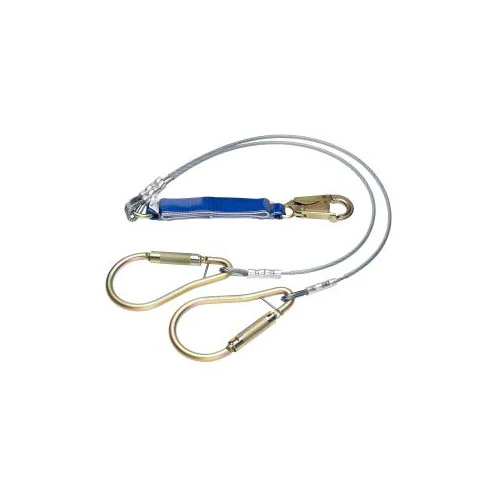 Werner C461400 6' DeCoil Cable 2 Leg Lanyard, 1/4