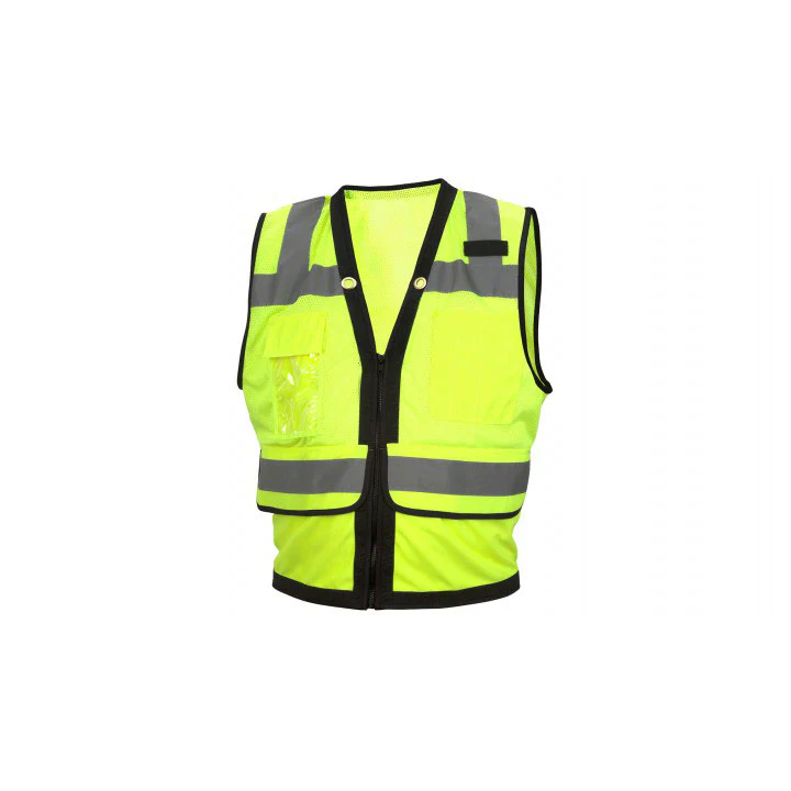 Pyramex RVZ2810X3 Safety Vest - Hi-Vis Lime with Black Trim - Size 3X Large - Moutools