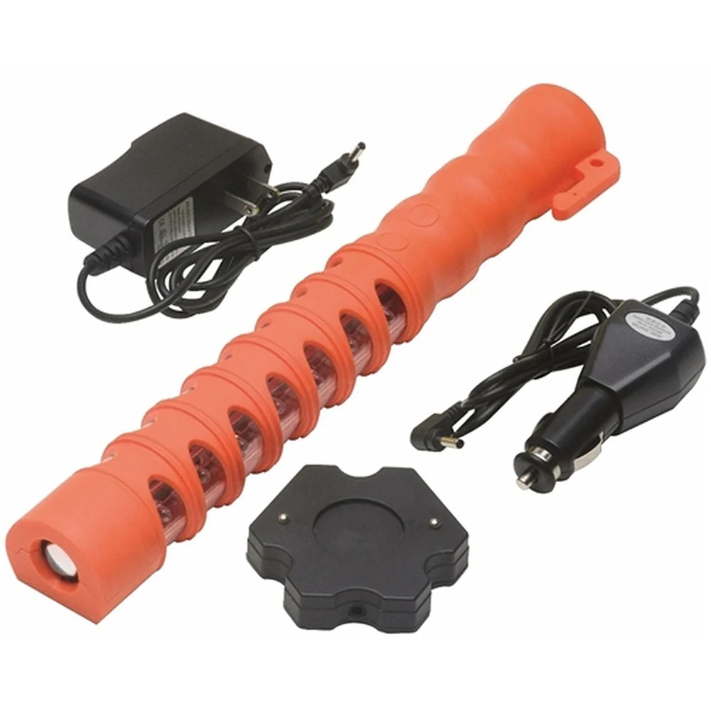 Aervoe 1155 Baton Traffic Single Flare with Red LEDs, Blue - Moutools