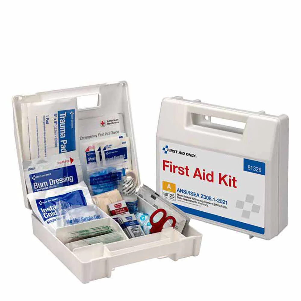 First Aid Only 91326 25 Person ANSI A Plastic First Aid Kit With Dividers, ANSI 2021 Compliant - Moutools