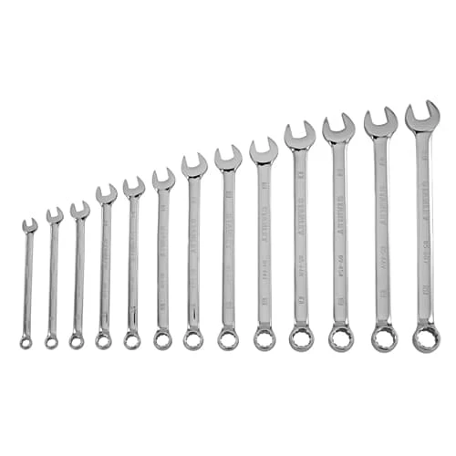 Stanley 87-245 13 Pc Combination Wrench Set Full Polish Metric - Moutools