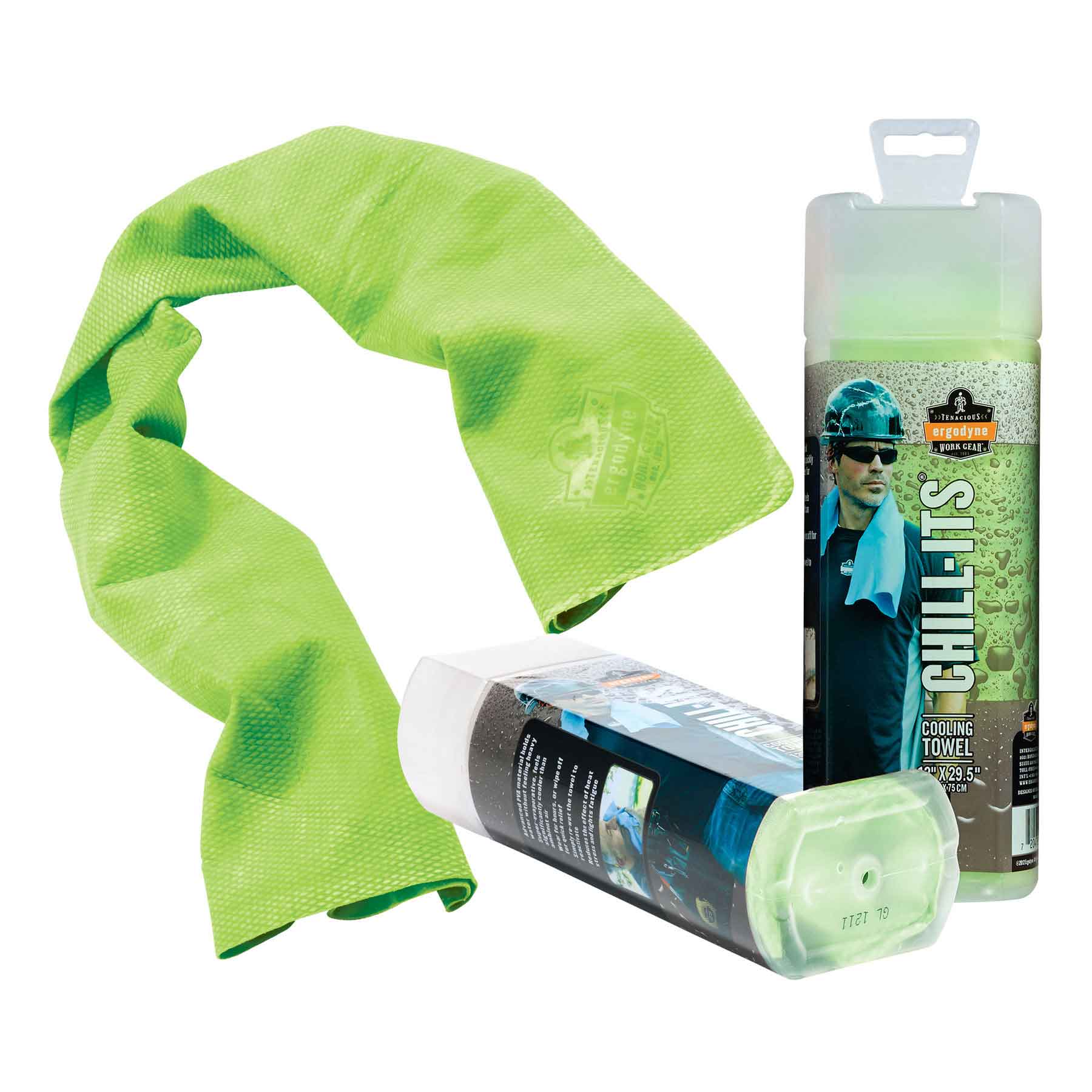 Ergodyne 12439 Chill-Its 6602 Evaporative Cooling Towel, Hi-Vis Lime - Moutools