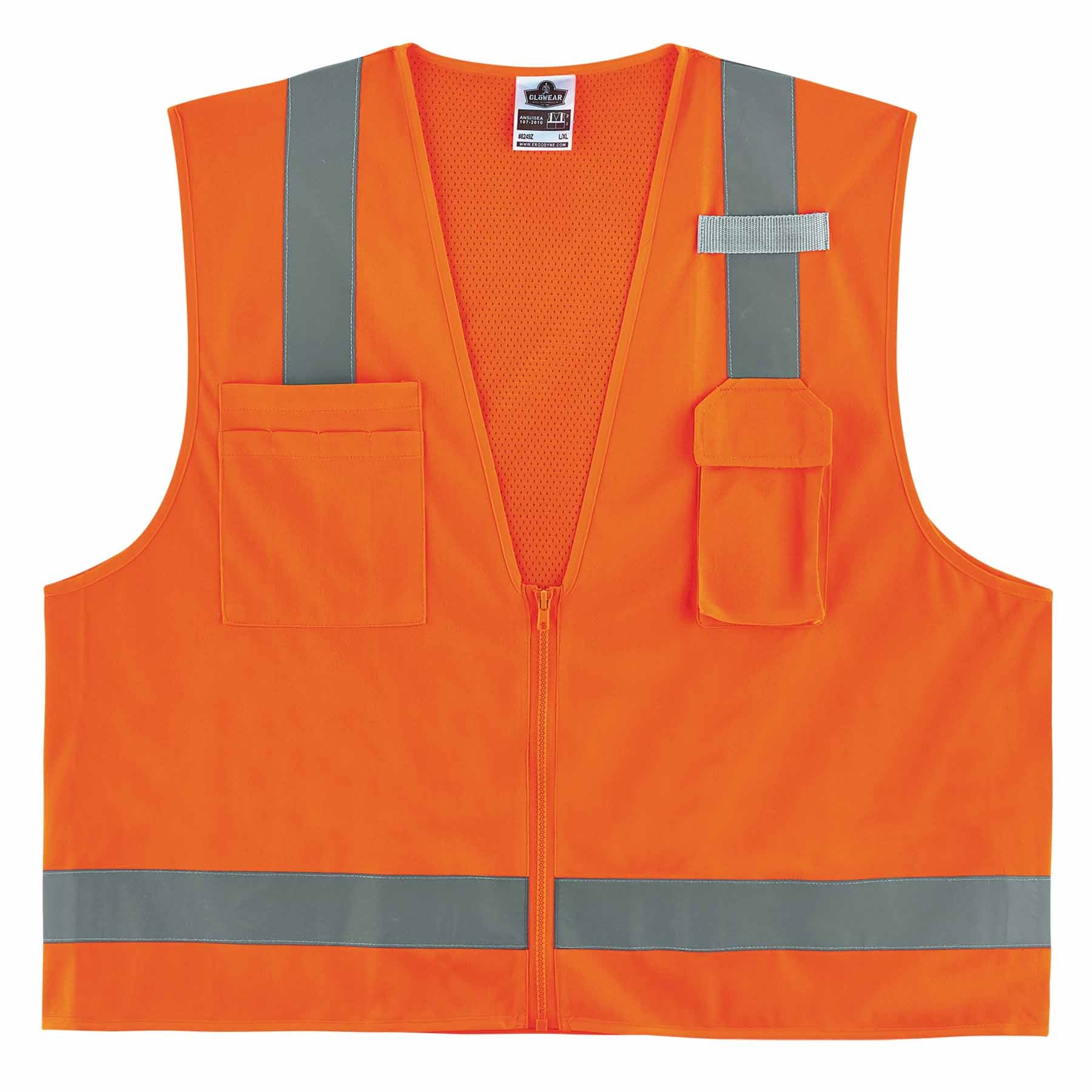 Ergodyne 24516 8249Z-S 2XL Orange Class 2 Economy Surveyors Vest - Single Size - Moutools