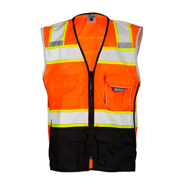 ML Kishigo 1516-2X 2X Orange Premium Black Series Black Bottom Vest - Moutools