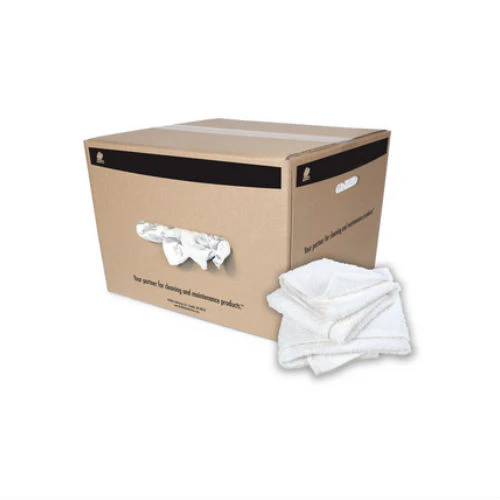 Buffalo Industries 10595 50lb. Box White Terry Turkish Towels - Moutools