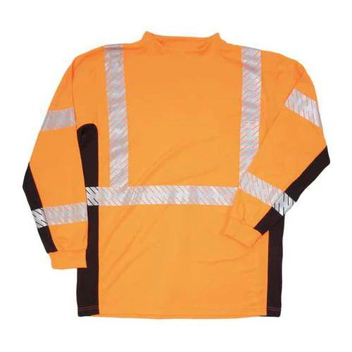 ML Kishigo 9135-XL Orange Class 3 Black Series Long Sleeve T-Shirt, X-Large - Moutools