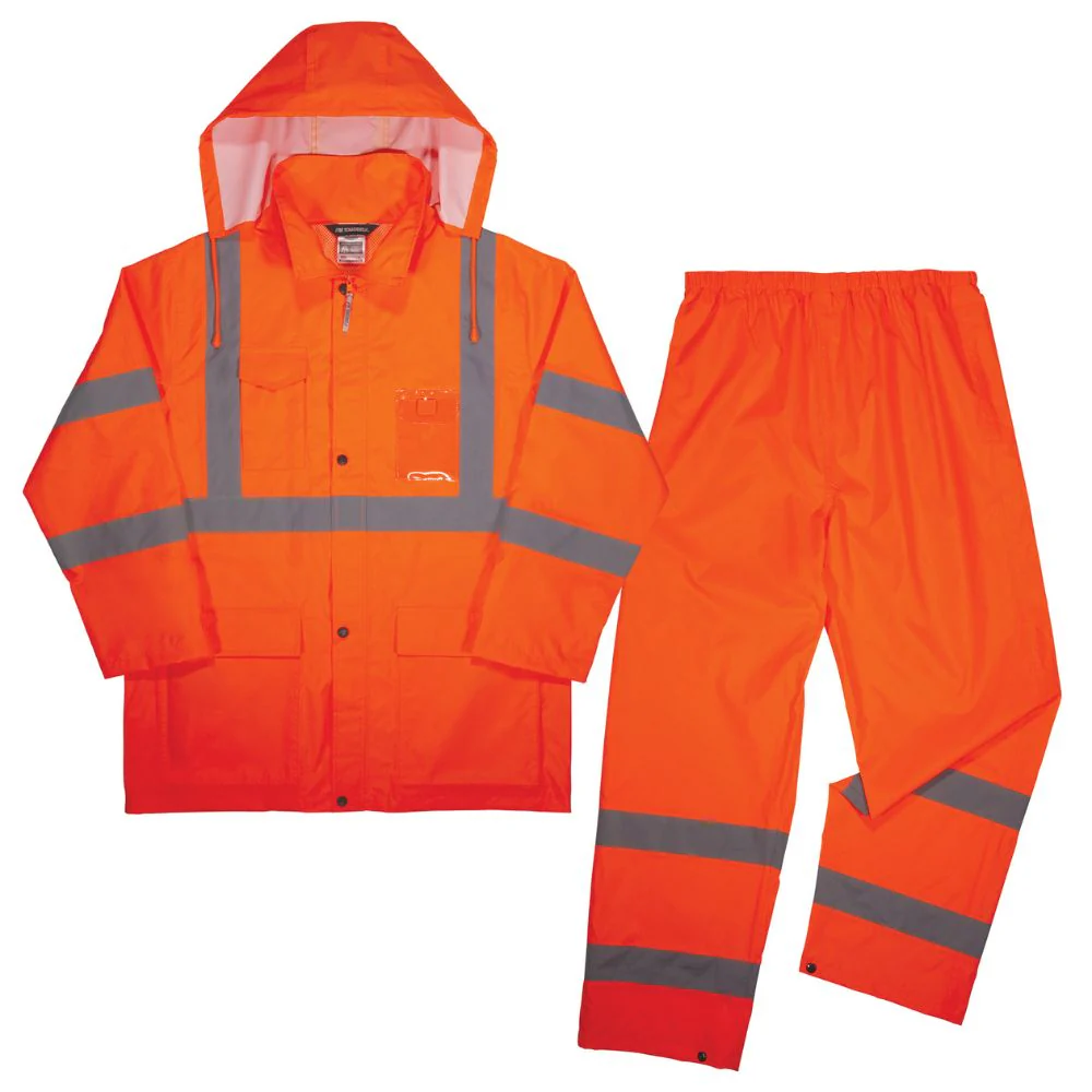 Ergodyne 25336 #8376K 2XL Orange Lightweight HV Rain Suit - Moutools