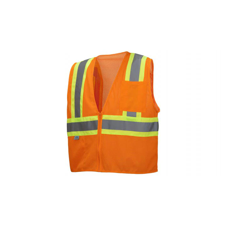 Pyramex RVZ2220SEL Safety Vest - Hi-Vis Orange - Self-Extinguishing - Large - Moutools
