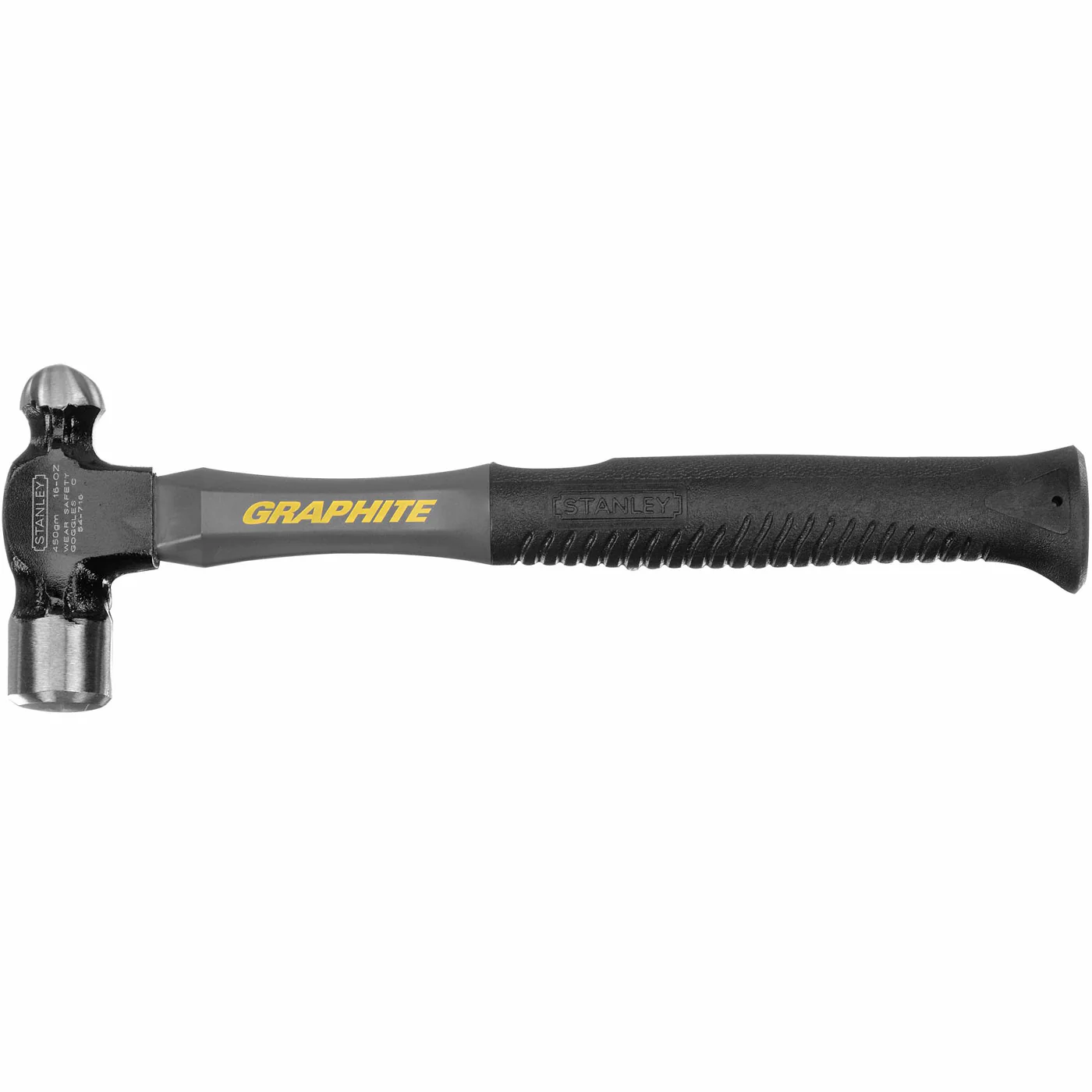 Stanley 54-716 Jacketed Graphite Ball Pein Hammer – 16 Oz - Moutools