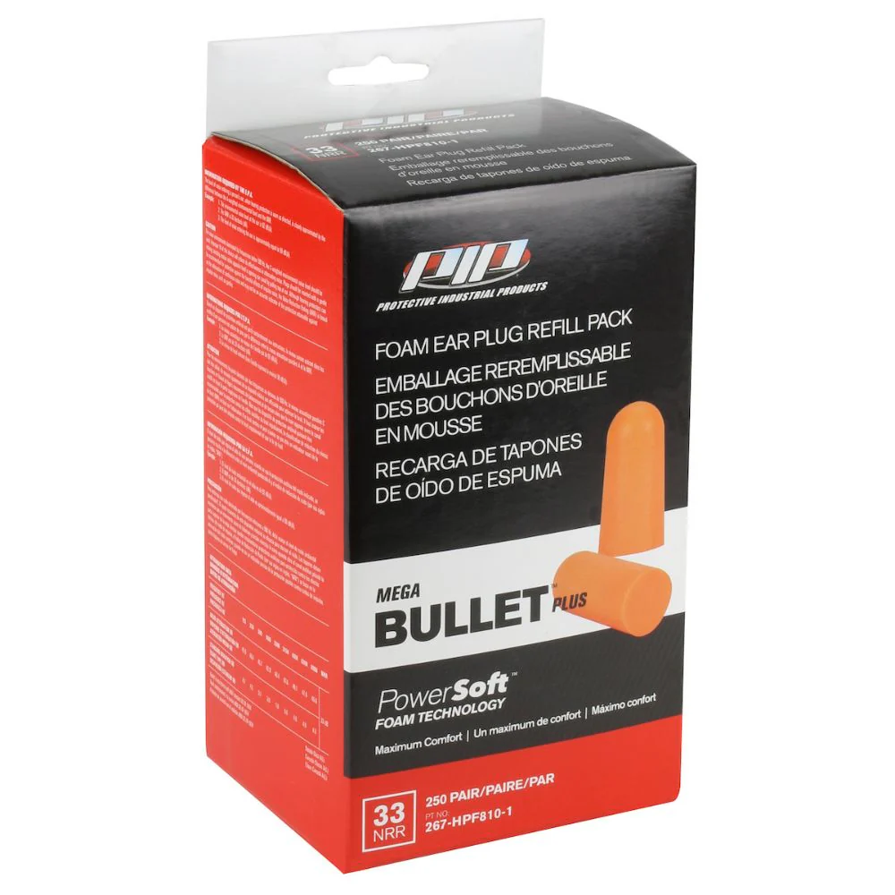 PIP 267-HPF810-1 Disposable Soft Polyurethane Foam Ear Plugs - Dispenser Refill Pack - Moutools