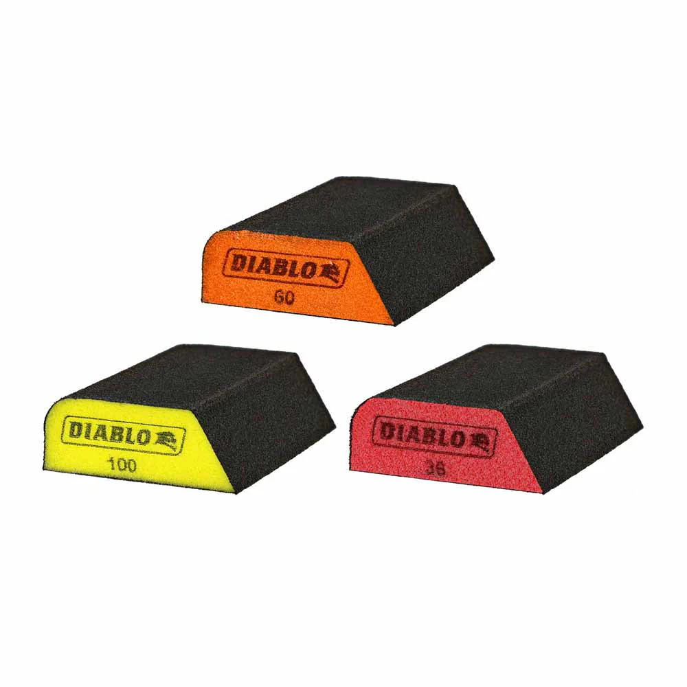 Diablo DFBCOMBAST03G Dual-Edge Assorted Pack Sanding Sponge (3-Piece) - Moutools