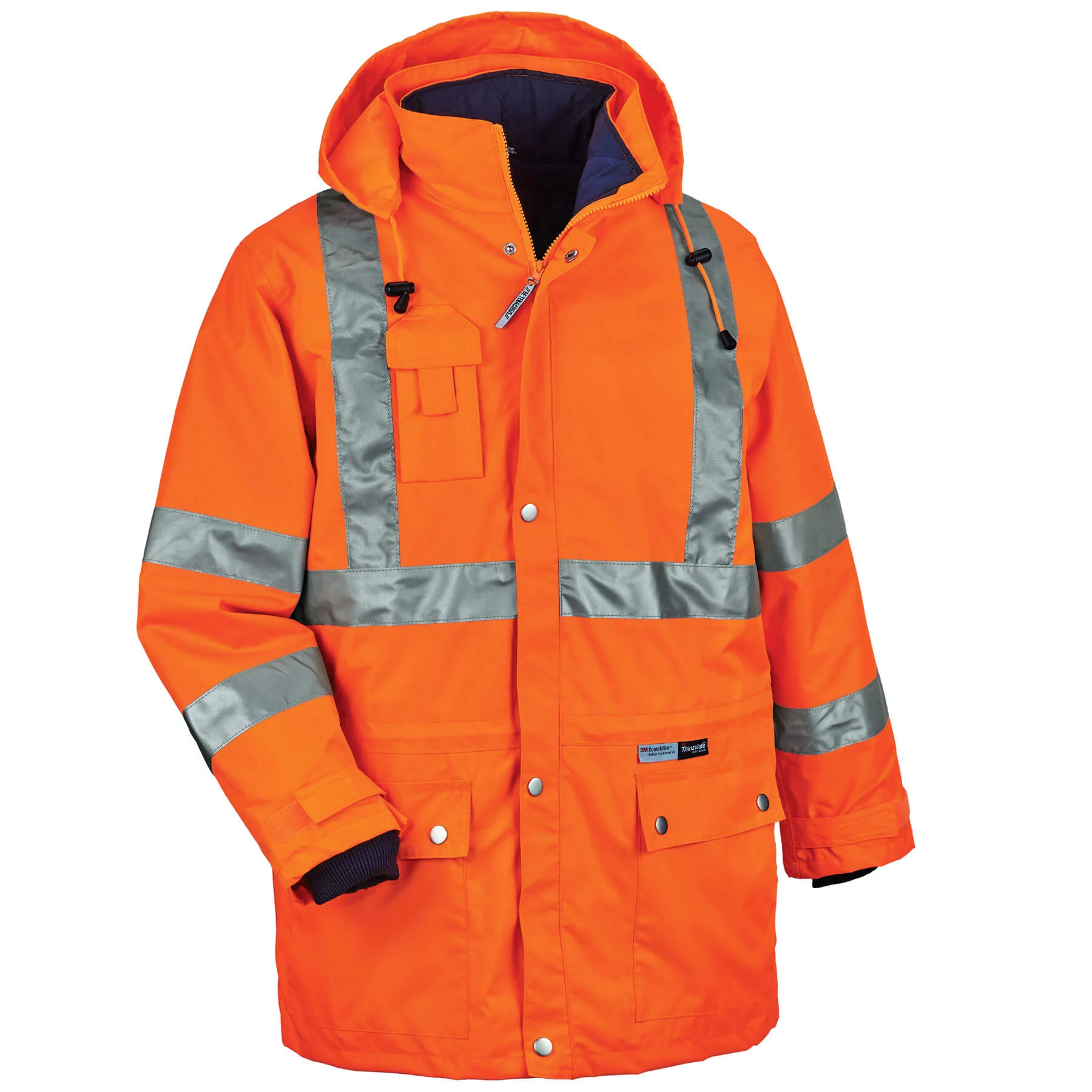 Ergodyne 24377 GloWear 8385 Type R Class 3 4-in-1 Jacket, 3XL, HV Orange - Moutools