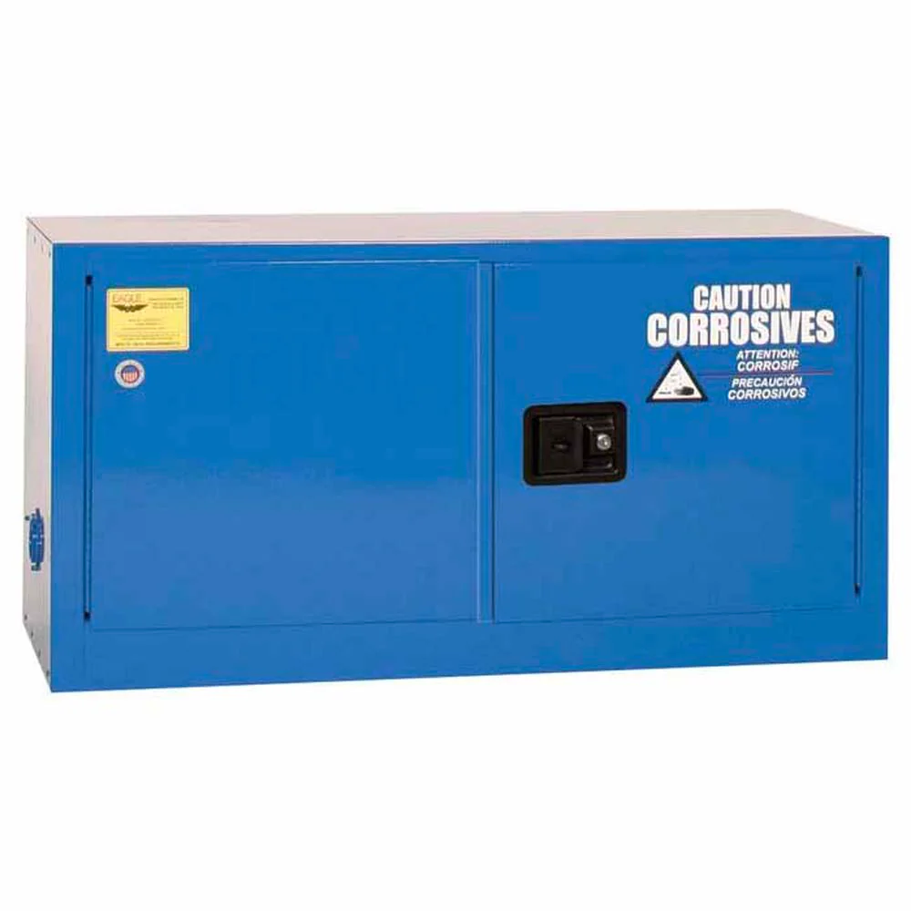 Eagle ADDCRAX 15 Gallon 2 Door, 1 Shelf, Manual Close, Metal Acid and Corrosive Safety Cabinet, 2 Door, Blue - Moutools