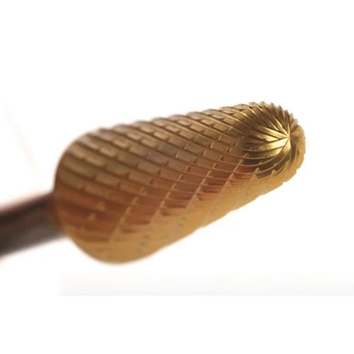 Champion SL3 Champion 14° Taper Radius End SL3 TiN Coated Double Cut Carbide Bur - Moutools