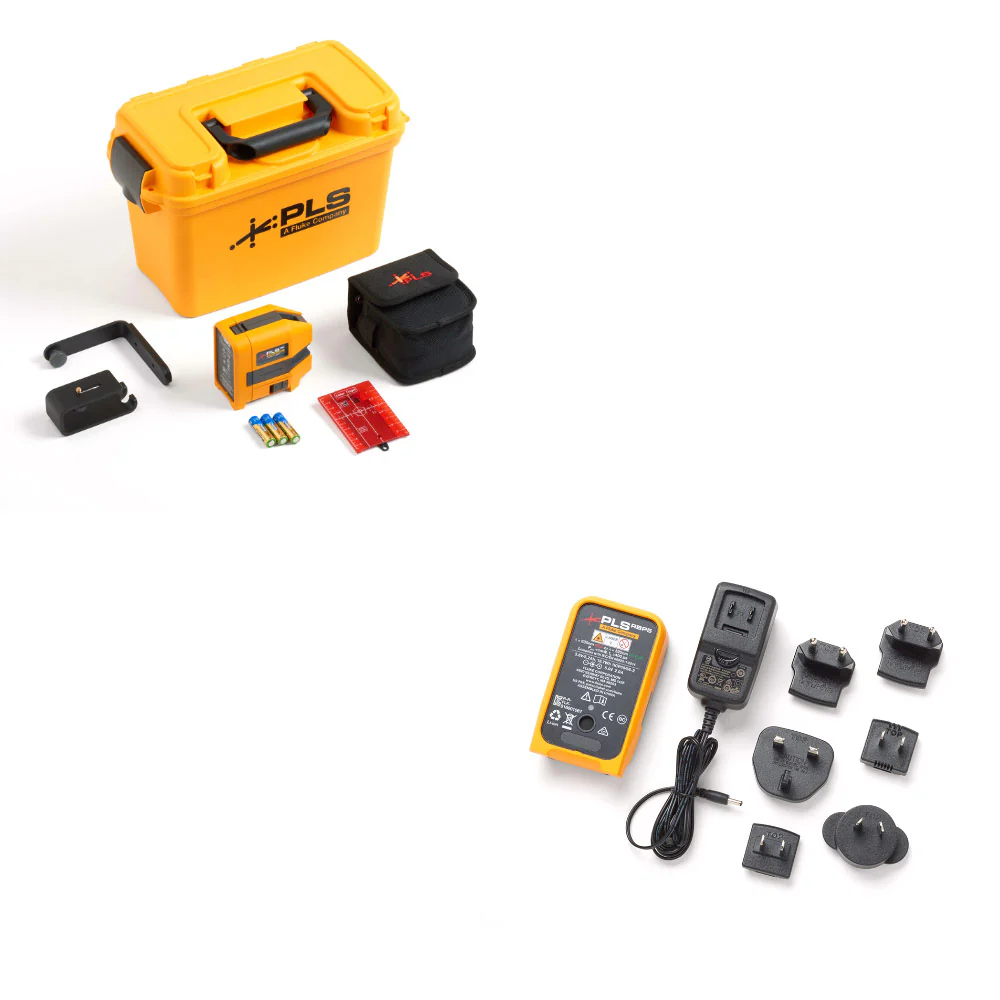 Pacific Laser 5009357 PLS 3R KIT/RBP5 5023322, 3-Point Red Laser Kit w/Lithium Ion Battery and Charger - Moutools