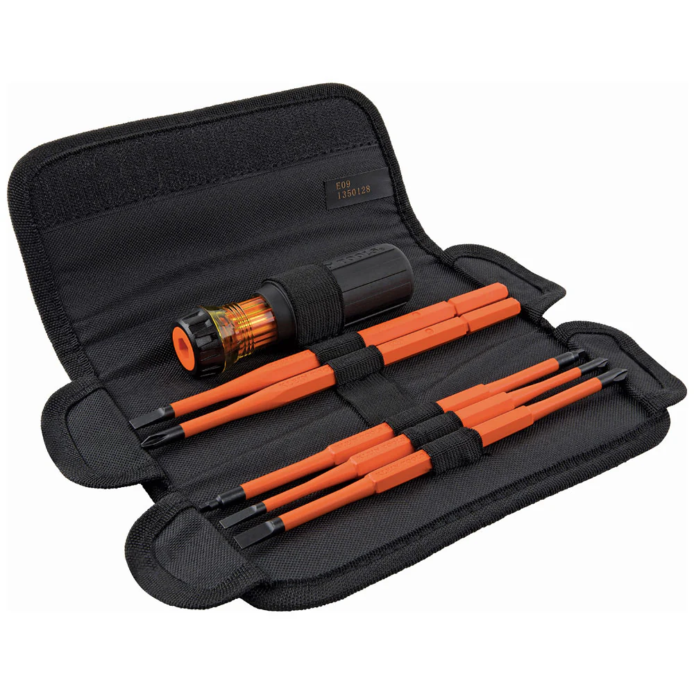 Klein 32288 8-in-1 Insulated Interchangeable Screwdriver Set - Moutools