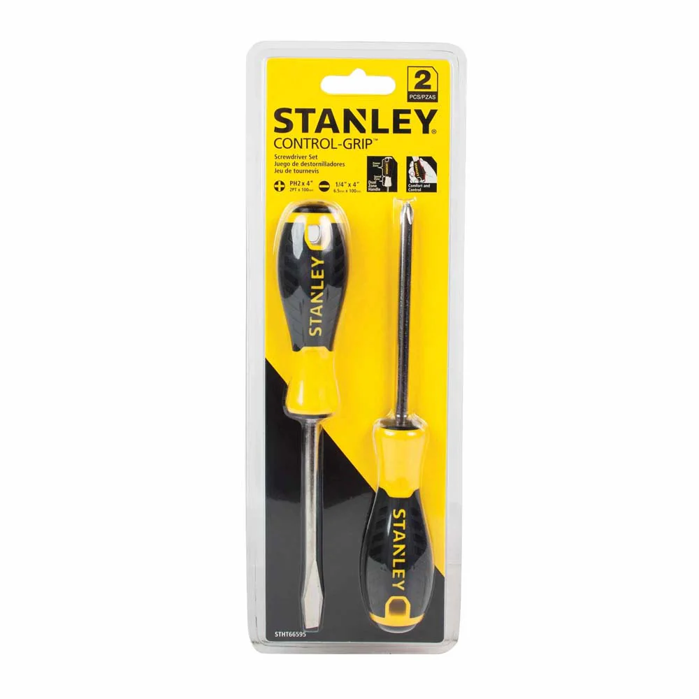 Stanley STHT66595 2 Piece Control-Grip Screwdriver Set - Moutools
