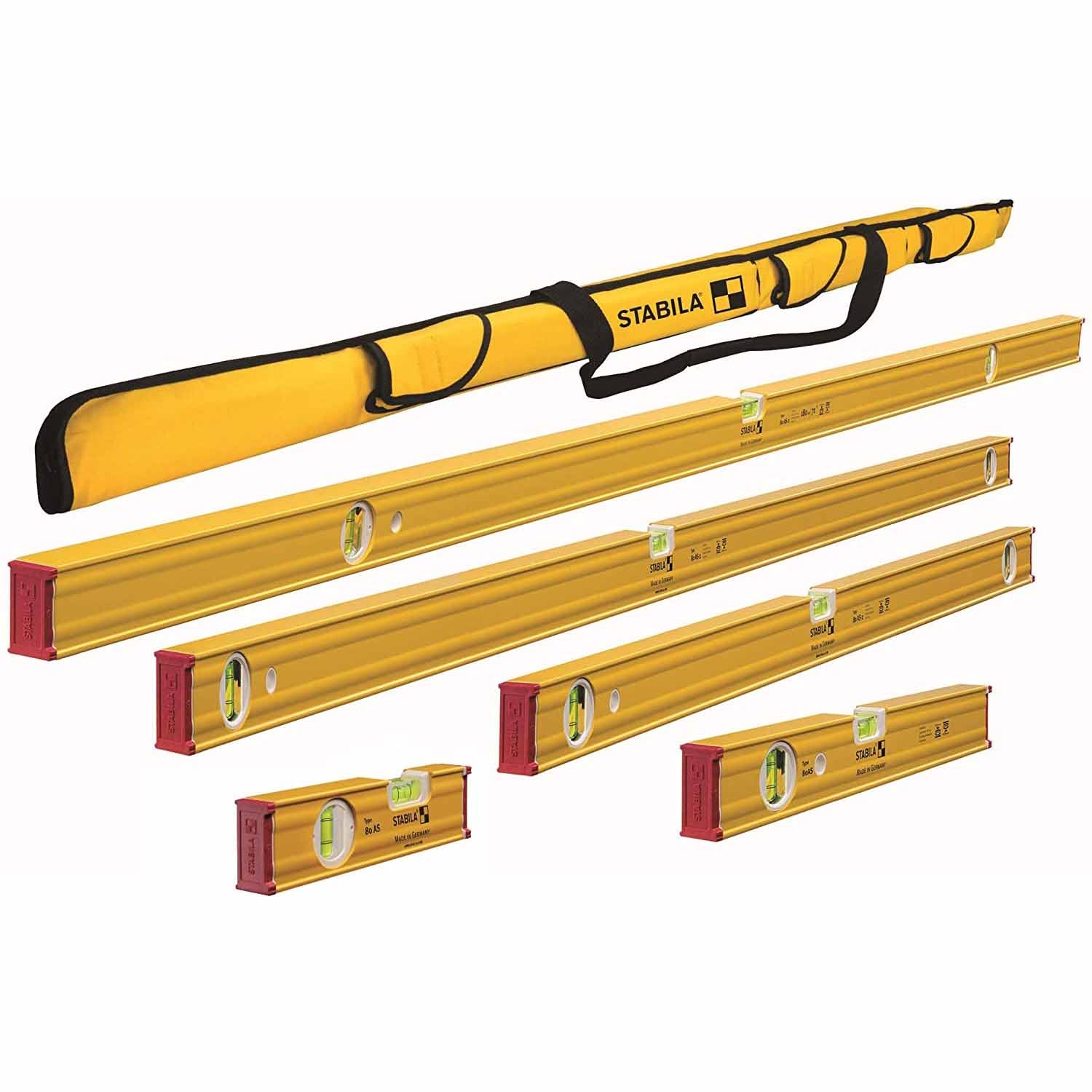 Stabila 29872 6 Piece Level Set and Carrying Case, Complete Type 80T - Moutools