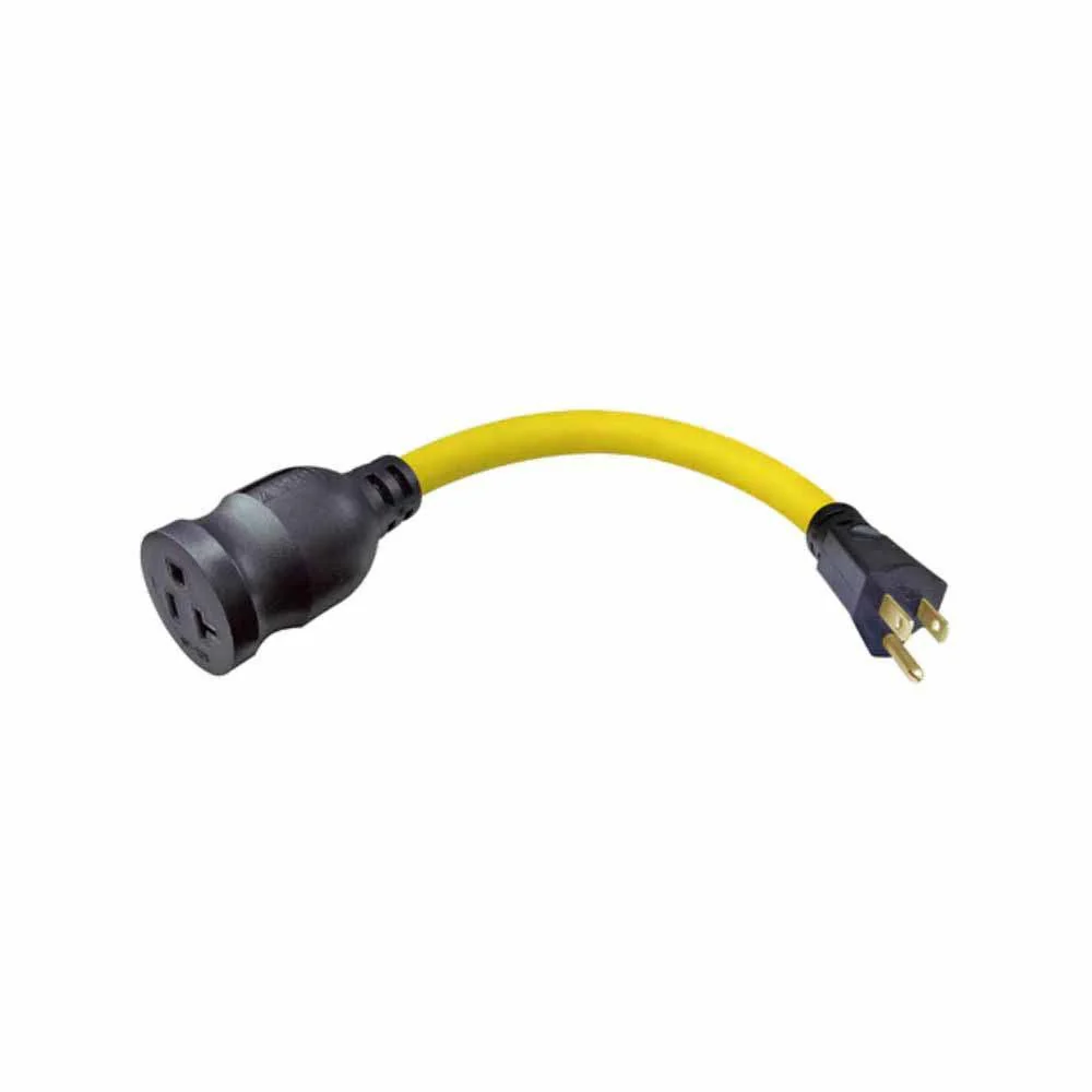 Voltec 04-00098 1' U-Ground 5-15P to T-Slot 5-20R Adapter - Moutools