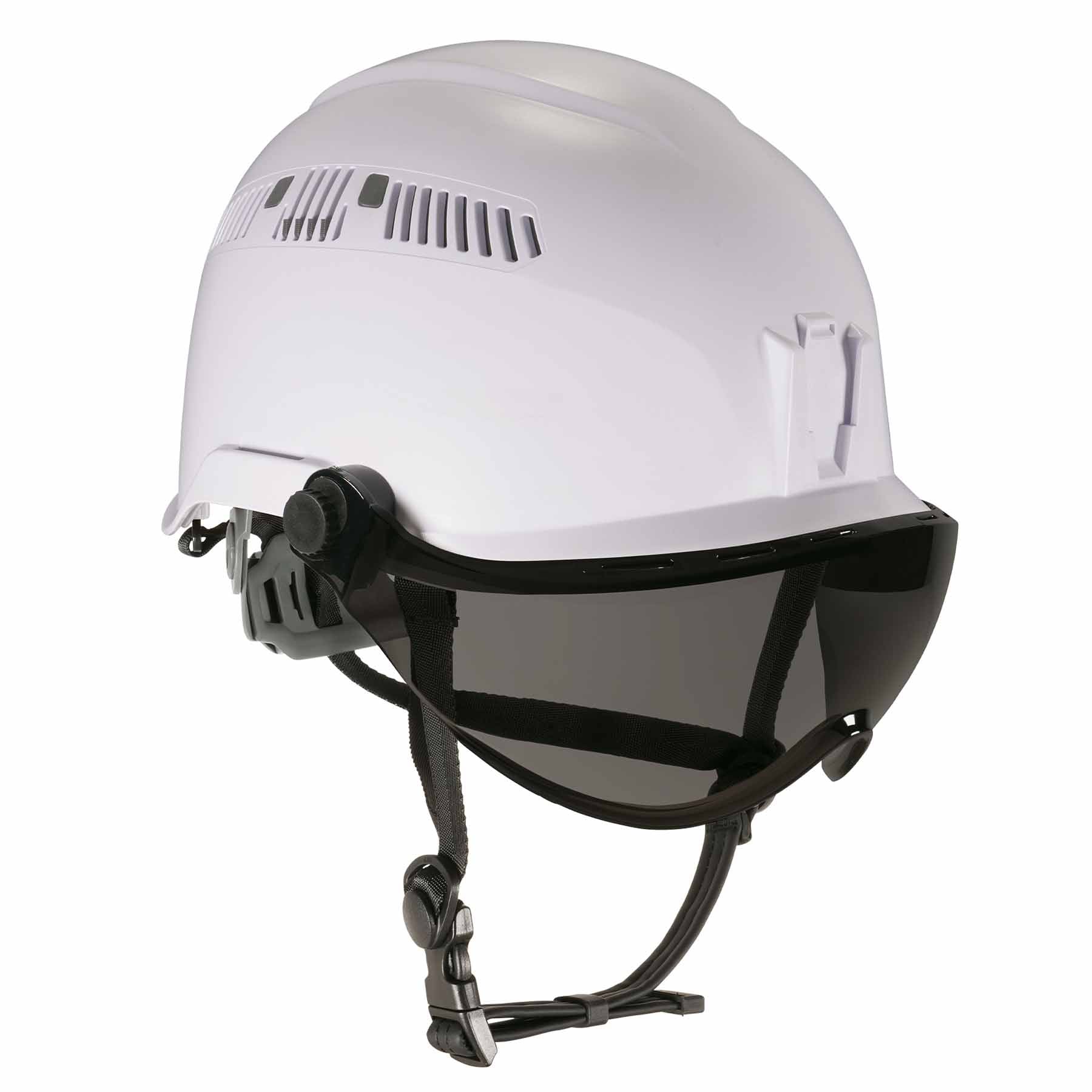 Ergodyne 60220 8975V Anti-Fog Smoke Lens White Class C Safety Hard Hat Helmet + Visor - Moutools