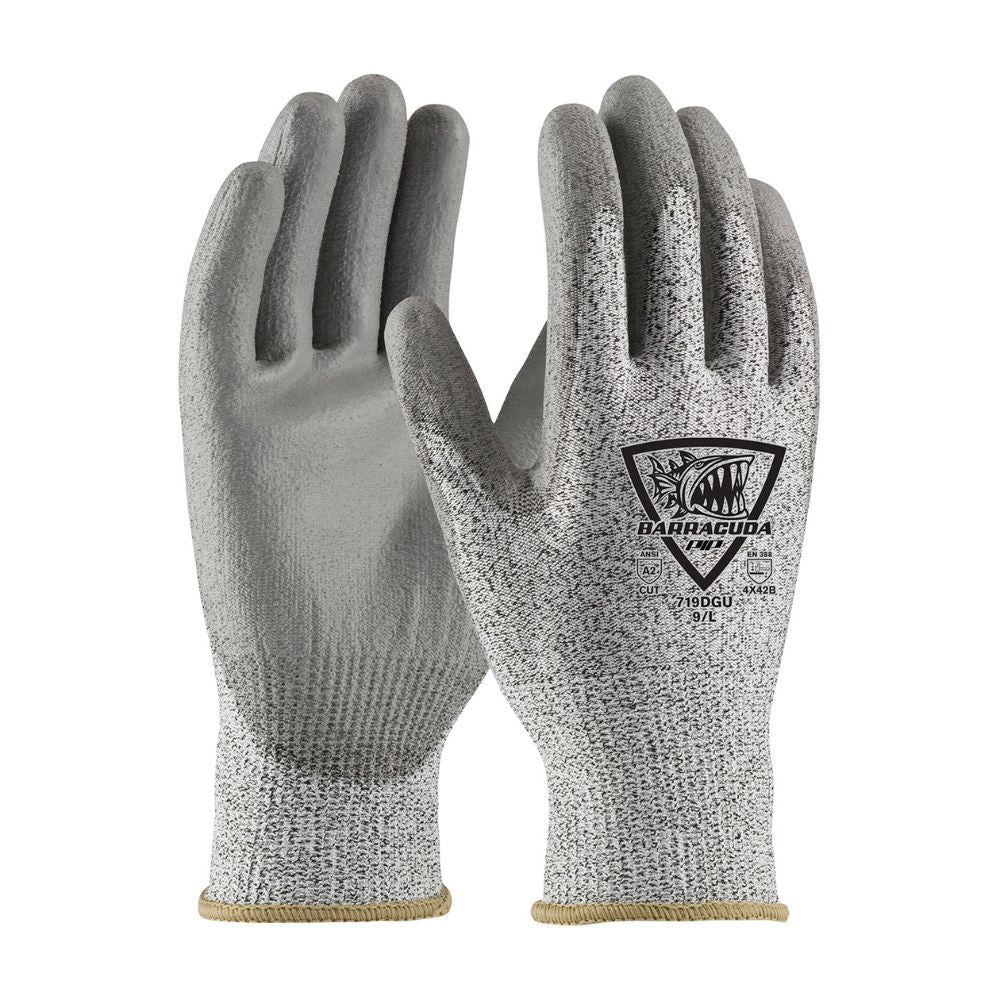 PIP 719DGU Barracuda Seamless Knit Polykor Blended Glove with Polyurethane Coated Flat Grip on Palm & Fingers - Moutools