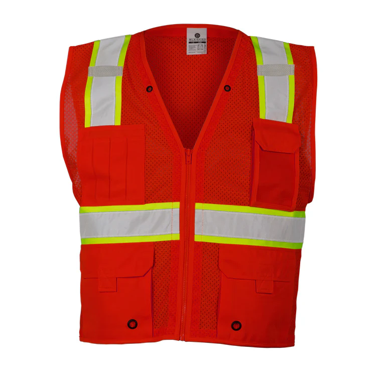 ML Kishigo B103-L-XL L-XL Red Enhanced Visibility Multi Pocket Mesh Vest - Moutools