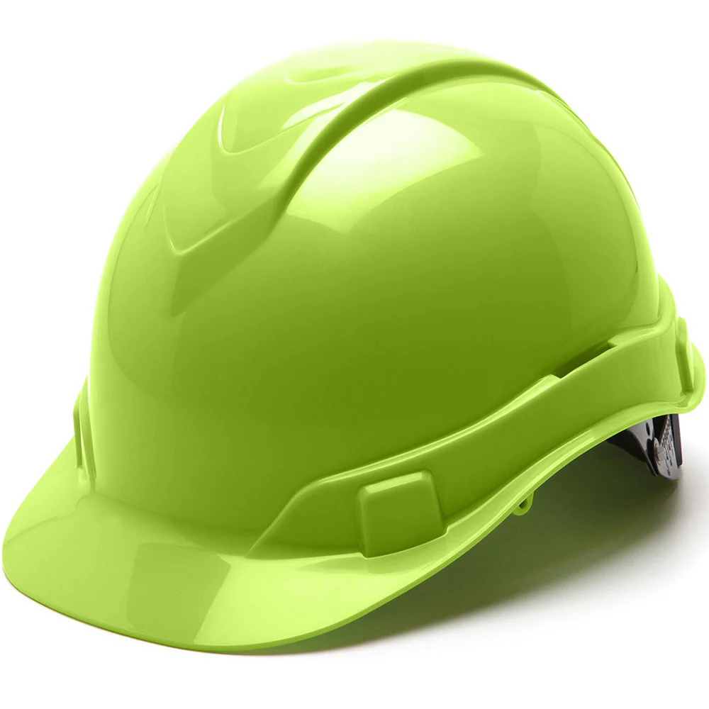Pyramex HP46131 Ridgeline Cap Hard Hat, 6 Pt Ratchet Suspension, Hi Vis Green - Moutools