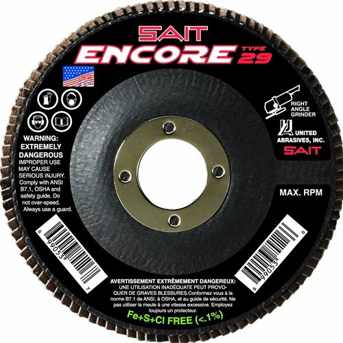 Sait 79108 60 Grit Encore Flap Disc, Type 29 - Moutools