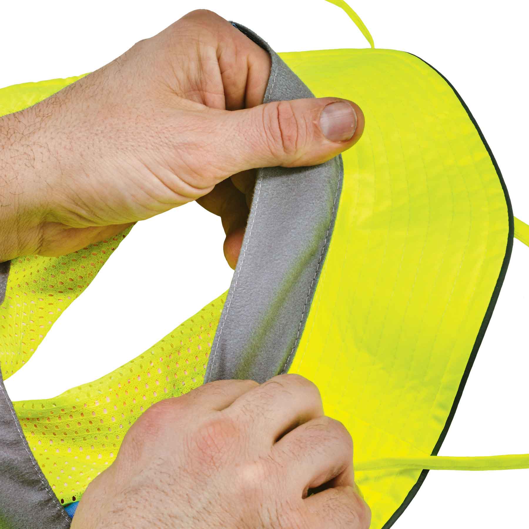 Ergodyne 12595 Chill-Its 8935MF Evap Class Headwear Hi-Vis Ranger Hat with MF, L/XL, HV Lime - Moutools