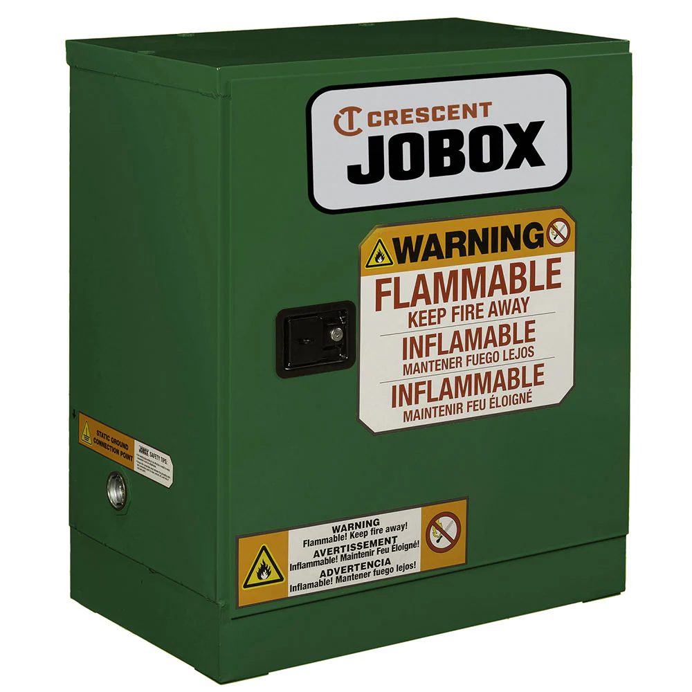 Crescent Jobox 1-750620 12 Gallon Pesticide Manual Close Safety Cabinet - Green - Moutools
